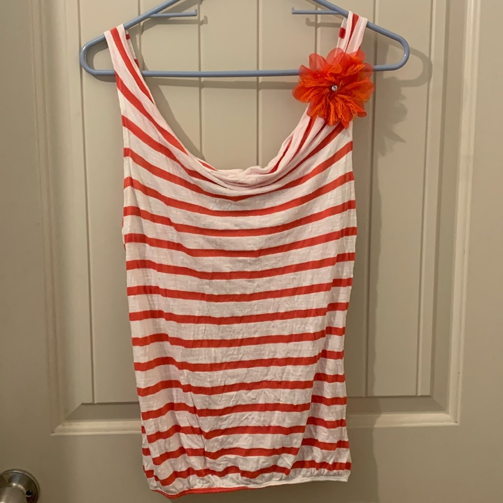 Deb Striped Camisole w/Flower Accent